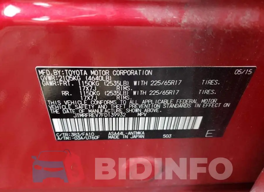 JTMRFREV7FD139932 Photo# 13