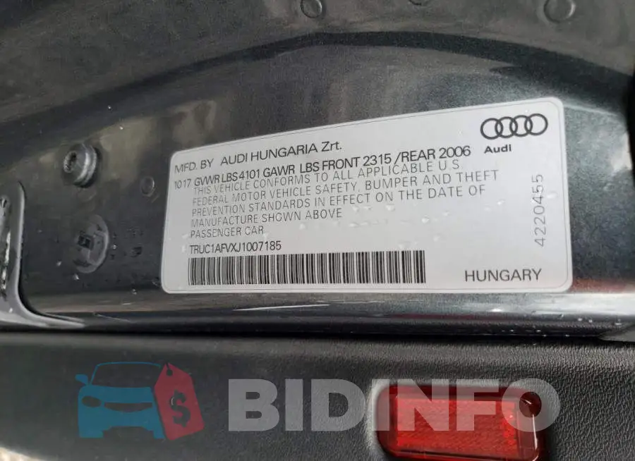 TRUC1AFVXJ1007185 Photo# 12