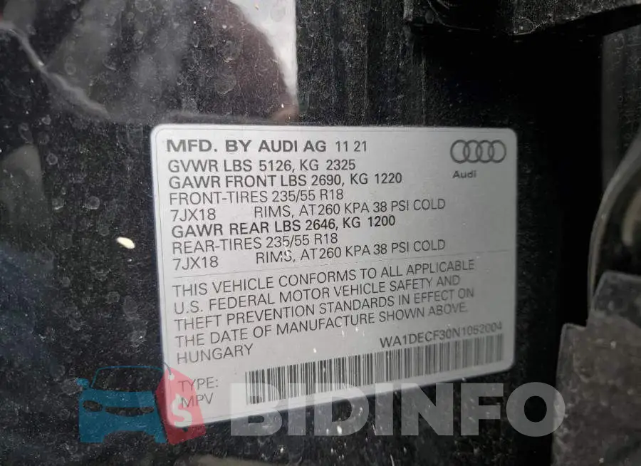 WA1DECF30N1052004 Photo# 13