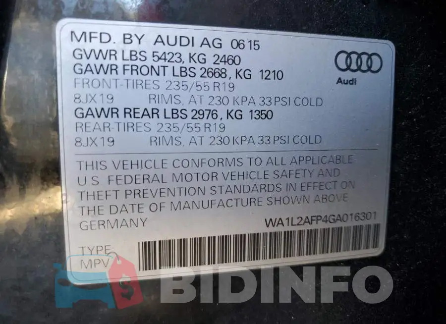 WA1L2AFP4GA016301 Photo# 12