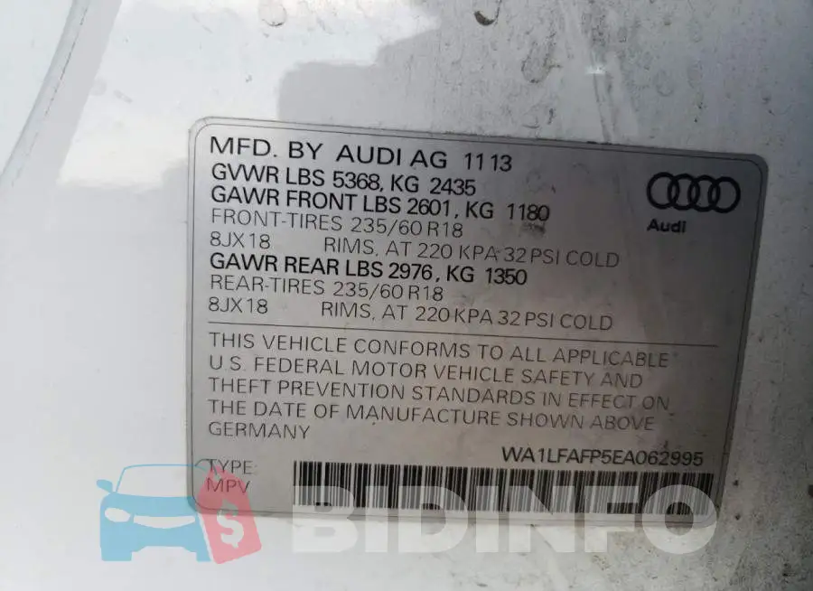 WA1LFAFP5EA062995 Photo# 12