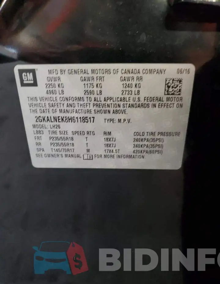 2GKALNEK8H6118517 Photo# 13
