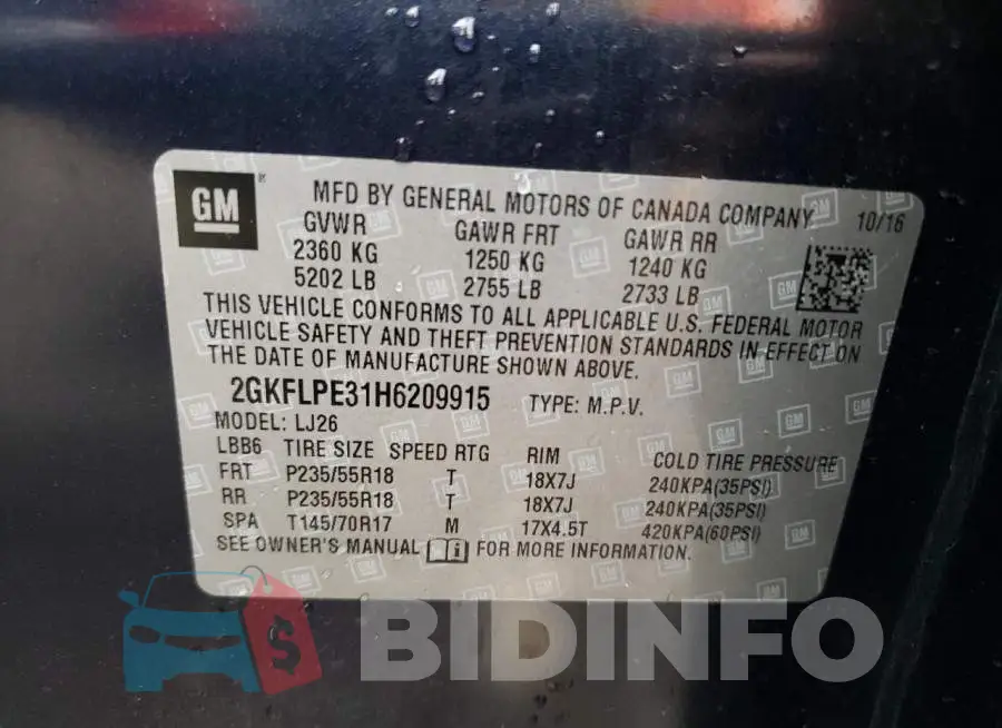 2GKFLPE31H6209915 Photo# 14