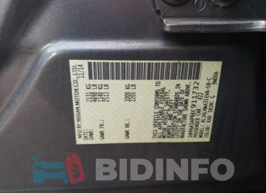 1N4AA5AP6EC911732 Photo# 12