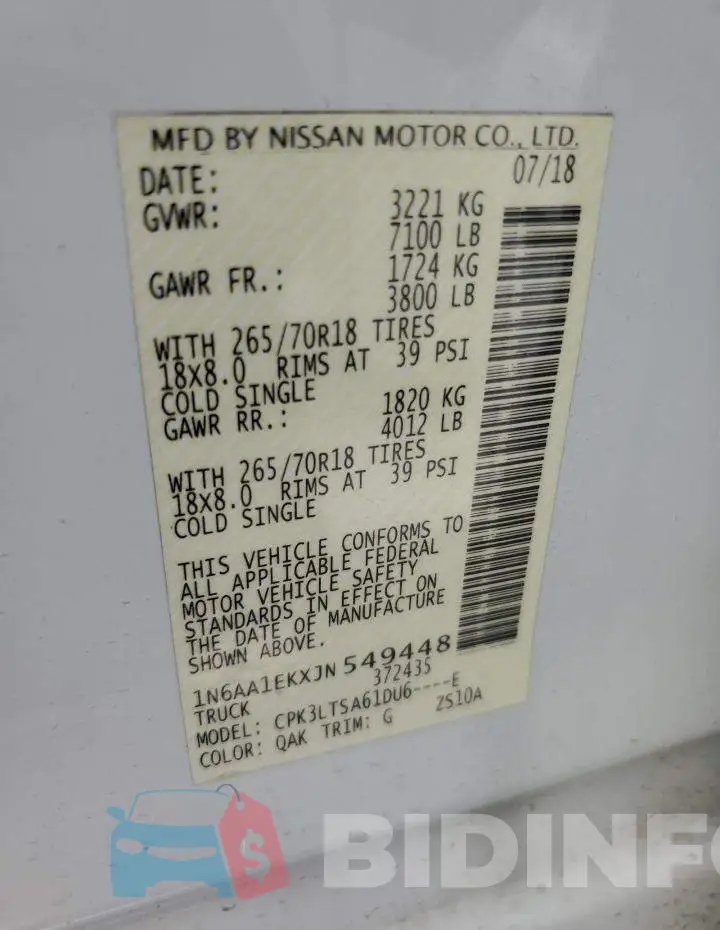 1N6AA1EKXJN549448 Photo# 12