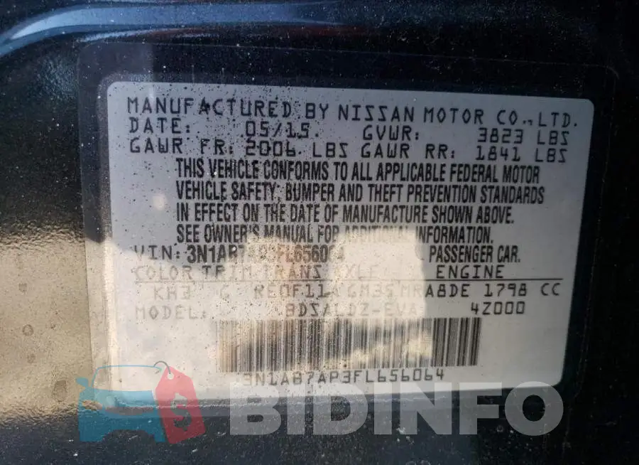 3N1AB7AP3FL656064 Photo# 12