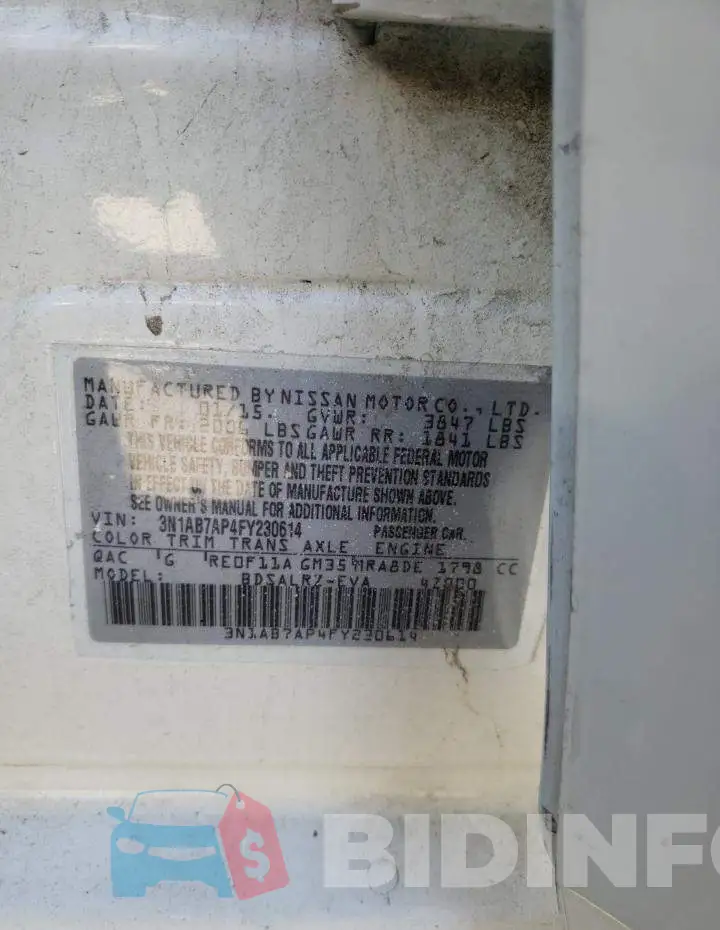 3N1AB7AP4FY230614 Photo# 12