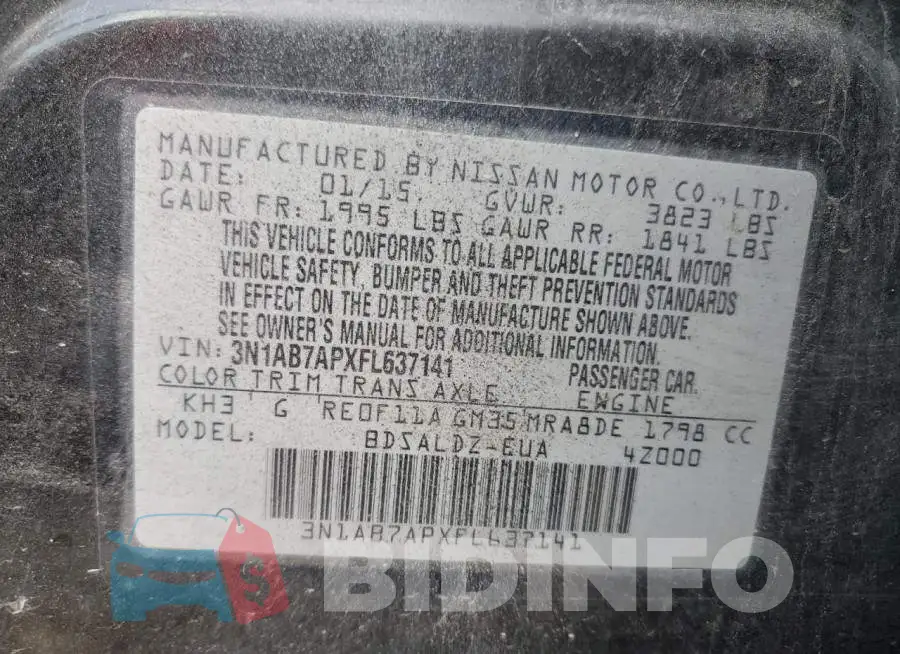 3N1AB7APXFL637141 Photo# 12
