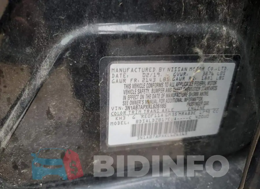 3N1AB7APXKL626165 Photo# 12