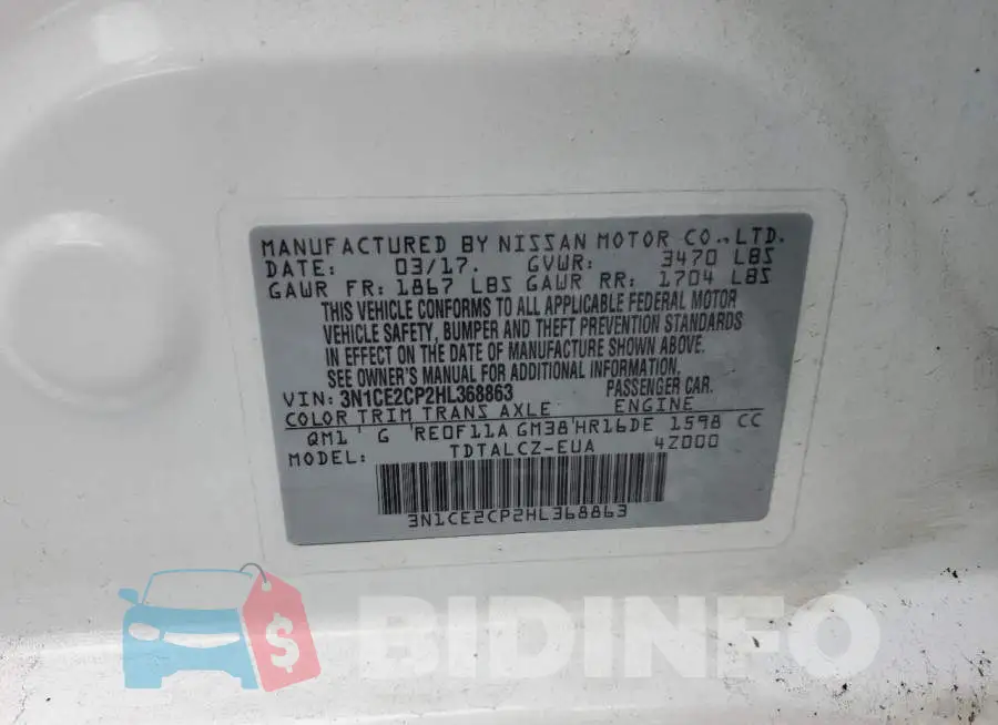 3N1CE2CP2HL368863 Photo# 12