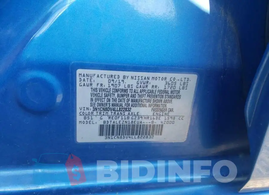 3N1CN8DV4LL822832 Photo# 13