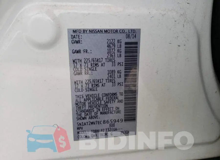 5N1AT2MV7EC865949 Photo# 13