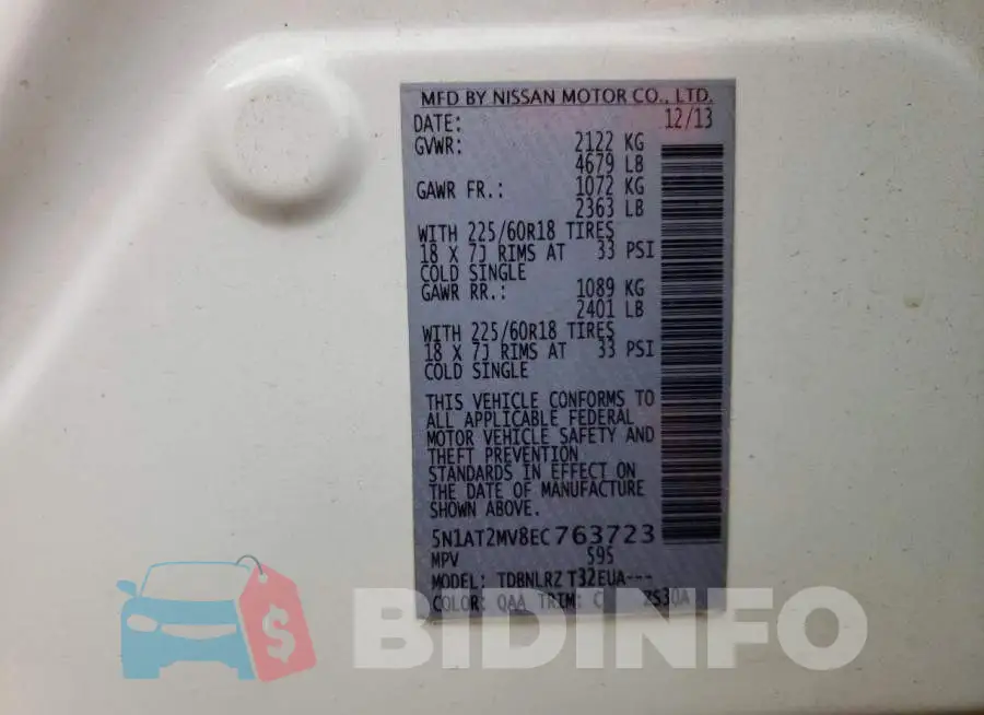 5N1AT2MV8EC763723 Photo# 13