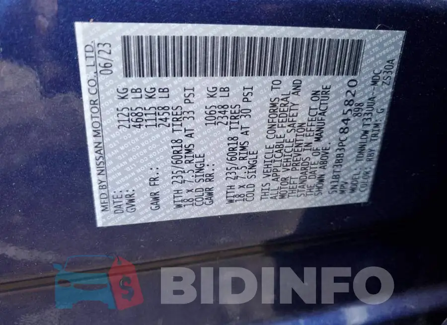 5N1BT3BB3PC845820 Photo# 13