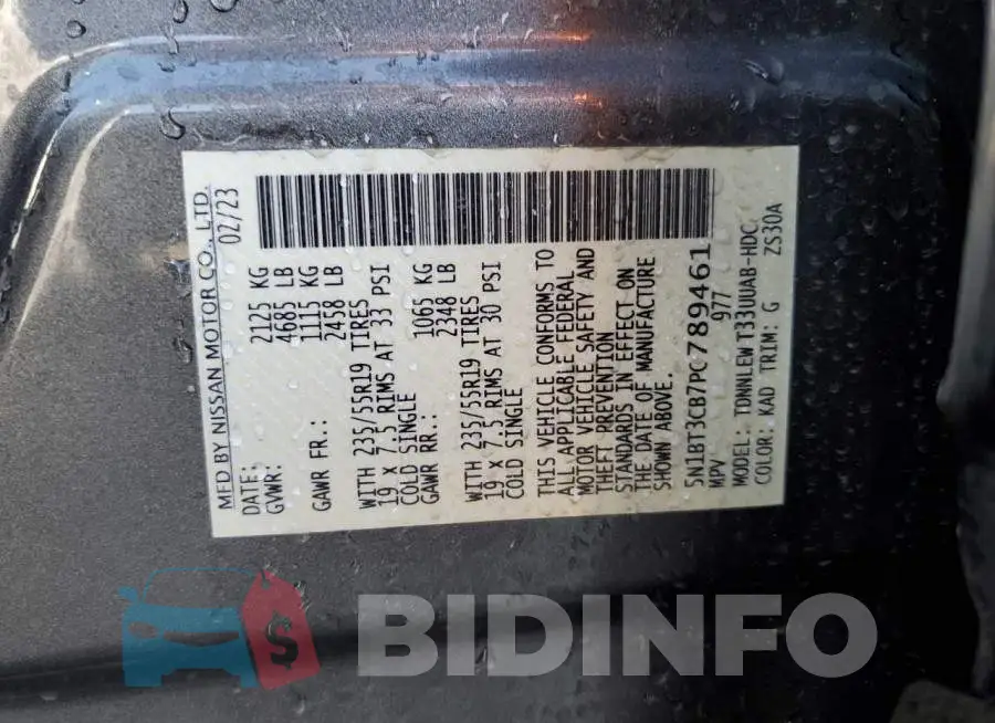 5N1BT3CB7PC789461 Photo# 13