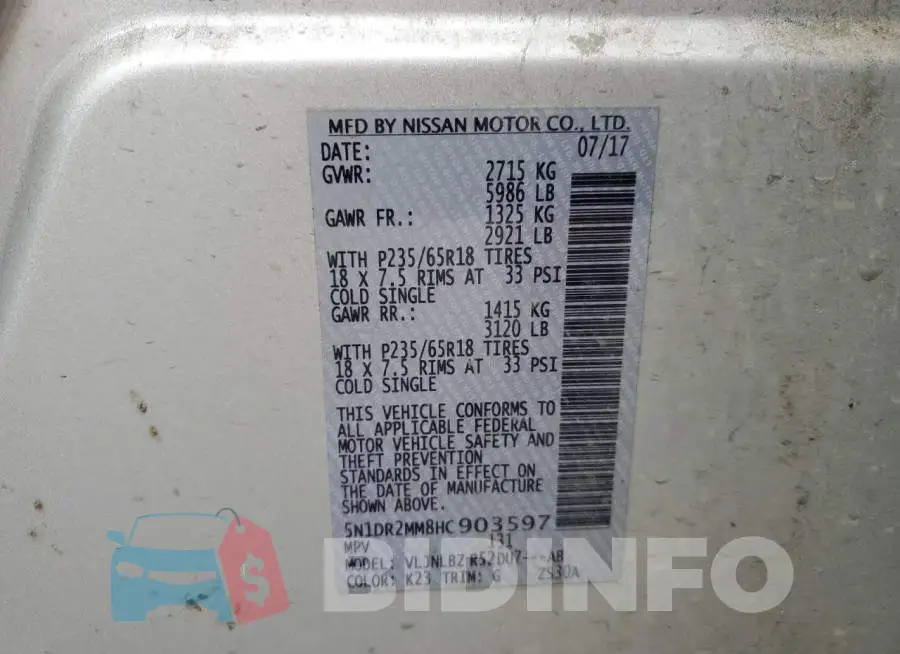 5N1DR2MM8HC903597 Photo# 13