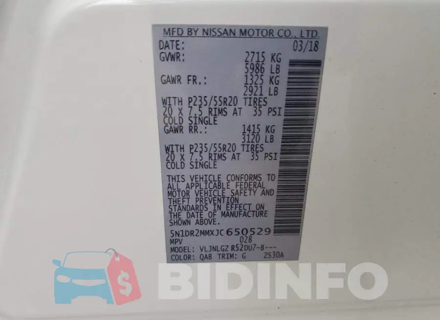 5N1DR2MMXJC650529 Photo# 13