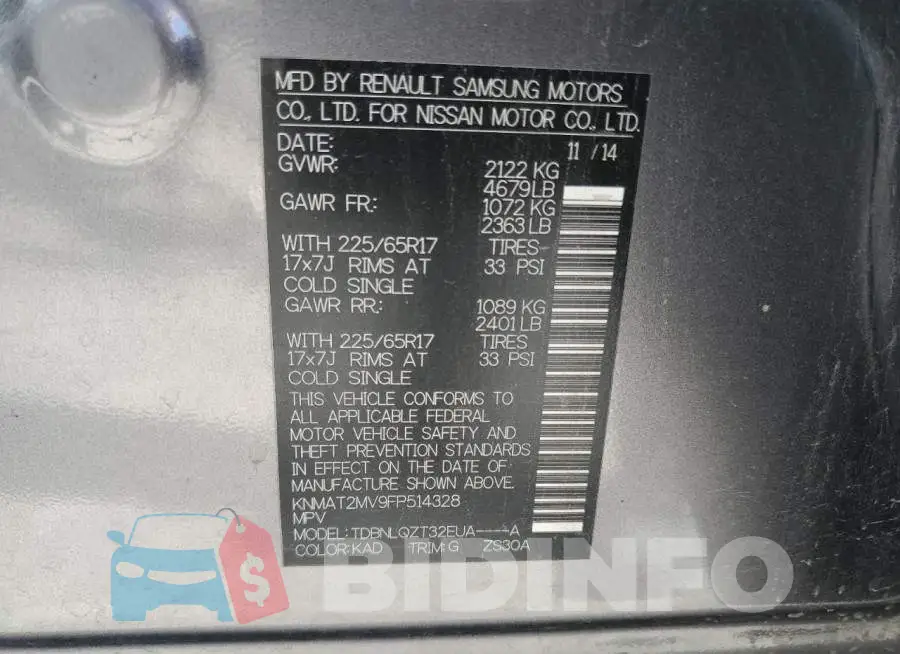 KNMAT2MV9FP514328 Photo# 13