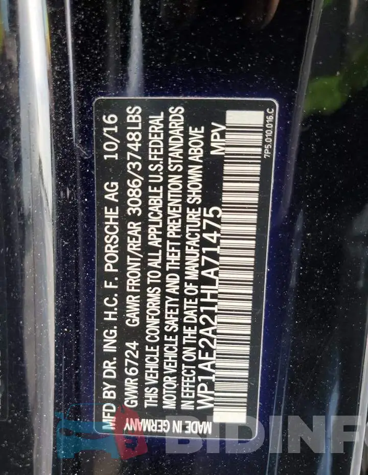 WP1AE2A21HLA71475 Photo# 12