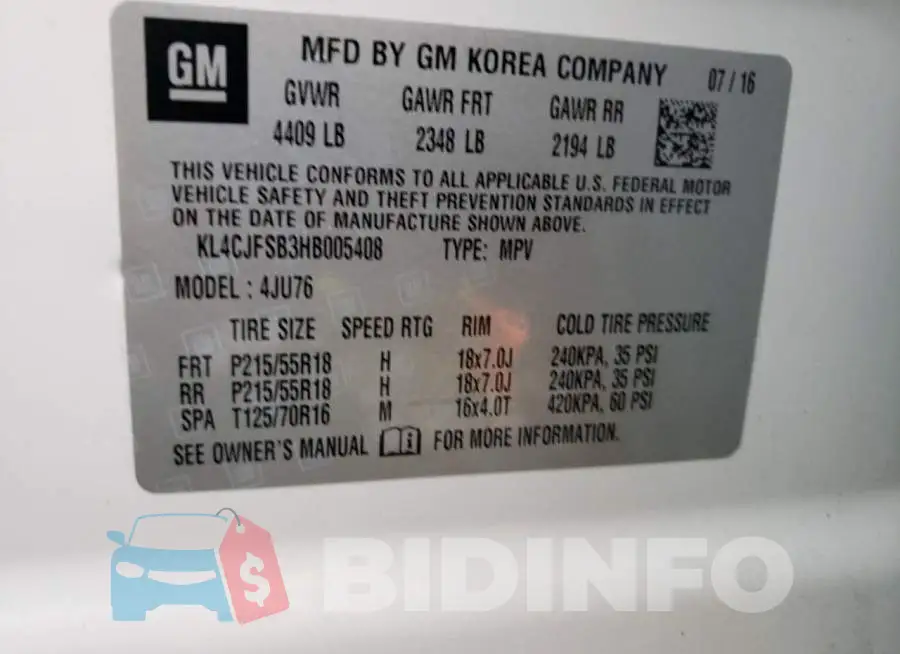 KL4CJFSB3HB005408 Photo# 12