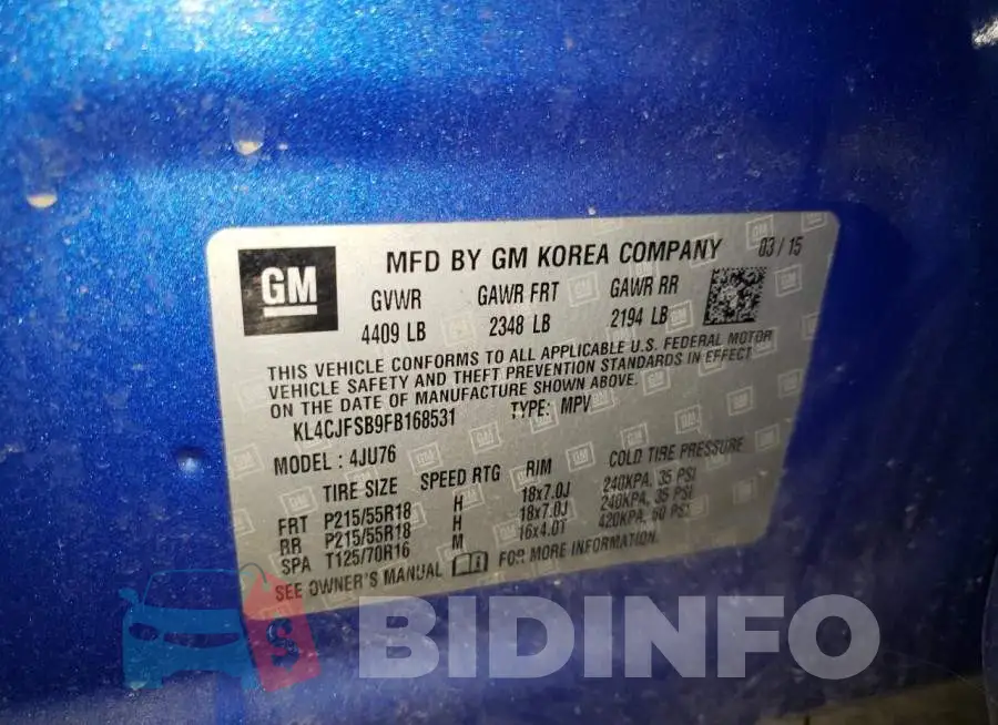 KL4CJFSB9FB168531 Photo# 12