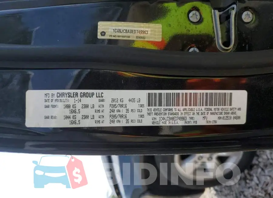 1C4NJCBA8ED749963 Photo# 13