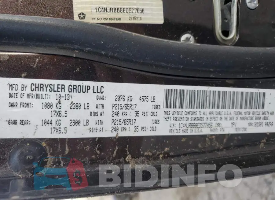 1C4NJRBB8ED577056 Photo# 12