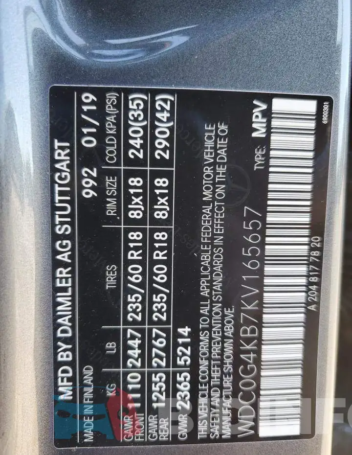 WDC0G4KB7KV165657 Photo# 12