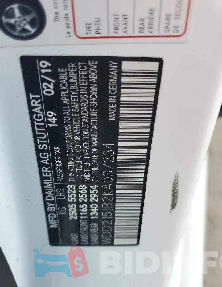 WDD2J5JB2KA037234 Photo# 13