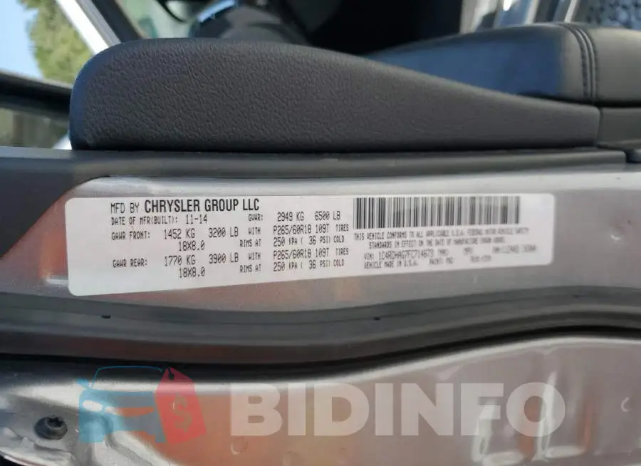 1C4RDHAG7FC714673 Photo# 14