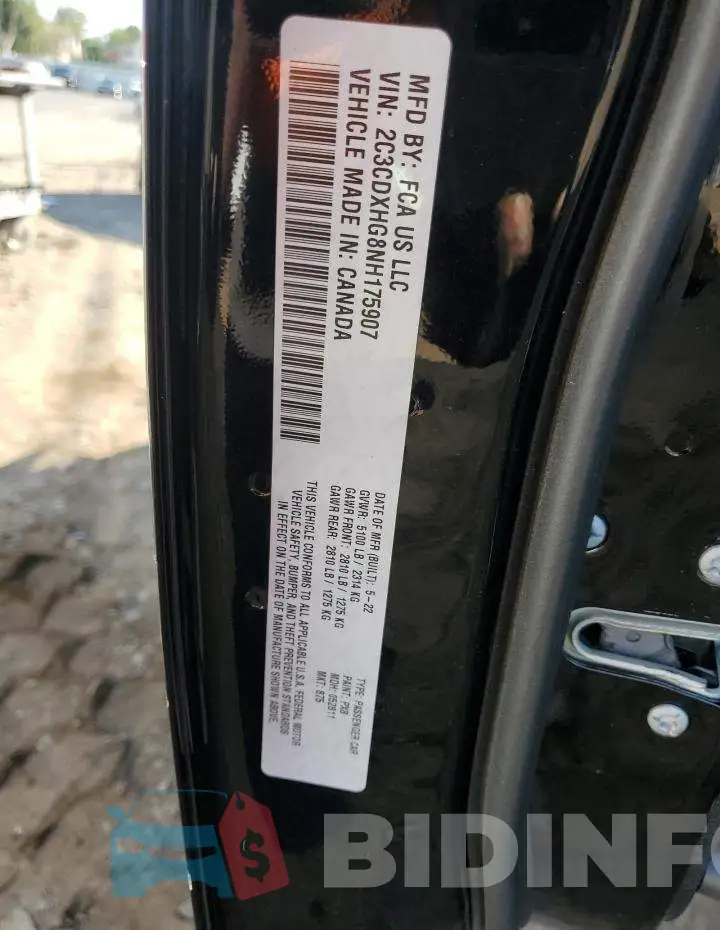 2C3CDXHG8NH175907 Photo# 13