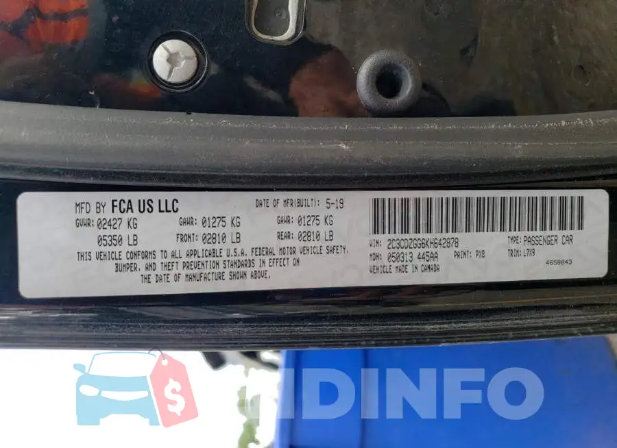 2C3CDZGG6KH642878 Photo# 13