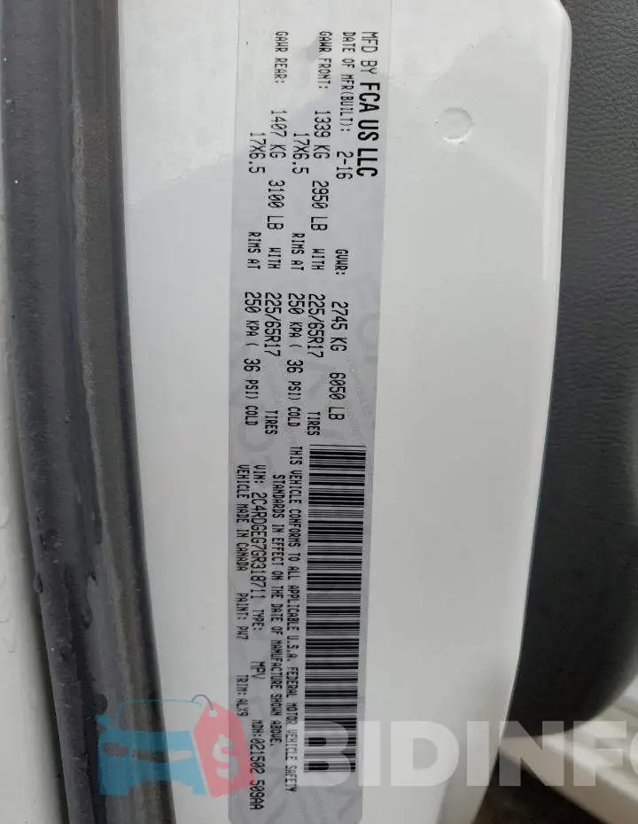 2C4RDGEG7GR318711 Photo# 12