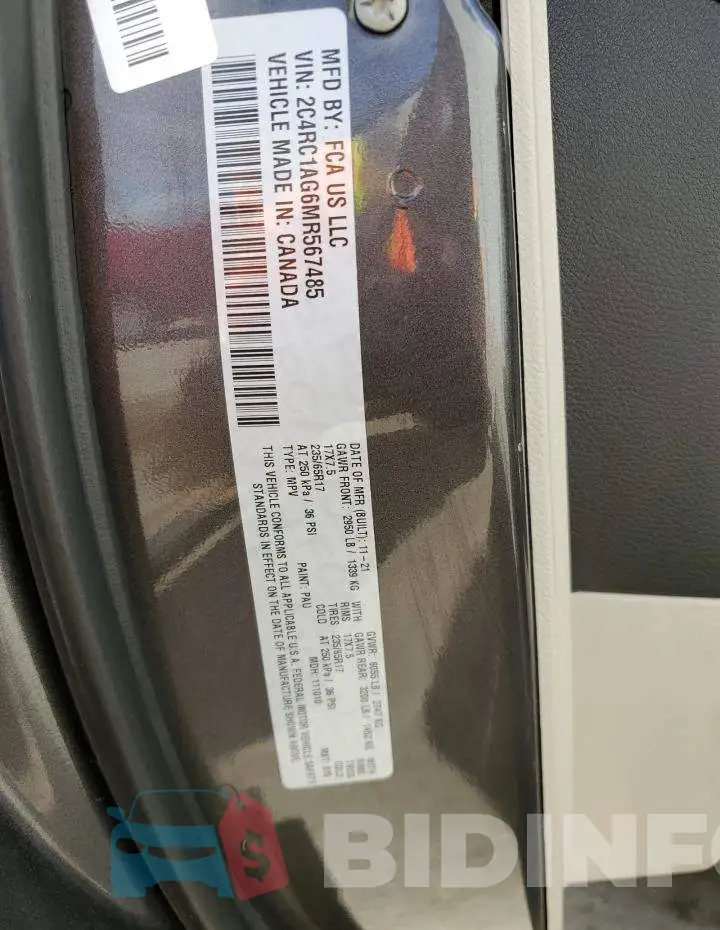 2C4RC1AG6MR567485 Photo# 13