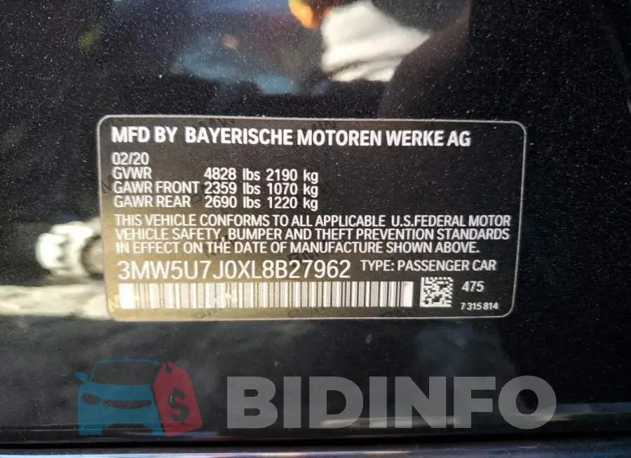 3MW5U7J0XL8B27962 Photo# 12