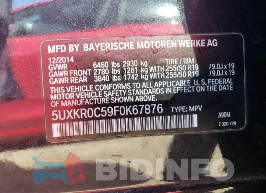 5UXKR0C59F0K67876 Photo# 12