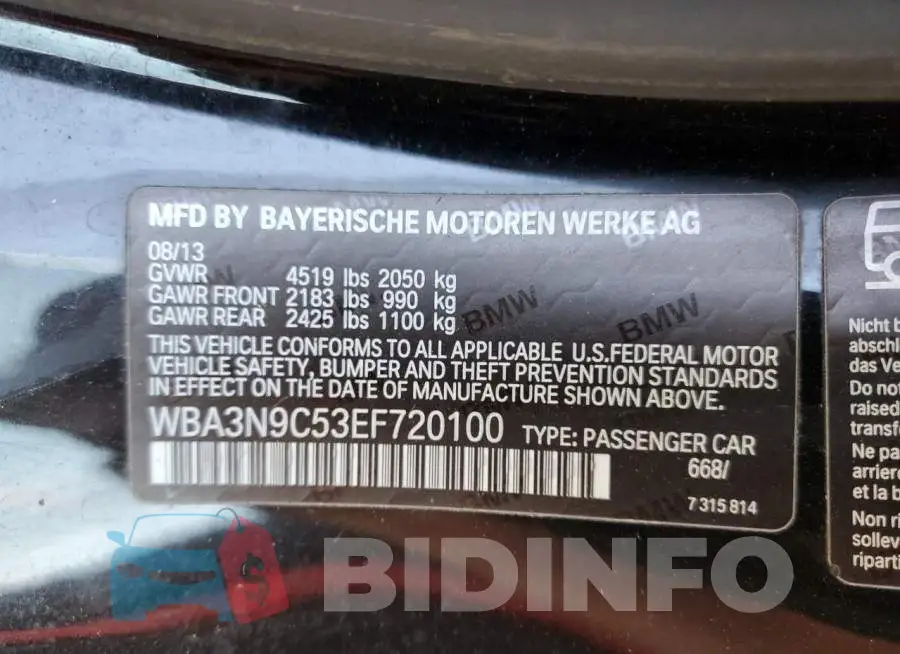 WBA3N9C53EF720100 Photo# 12