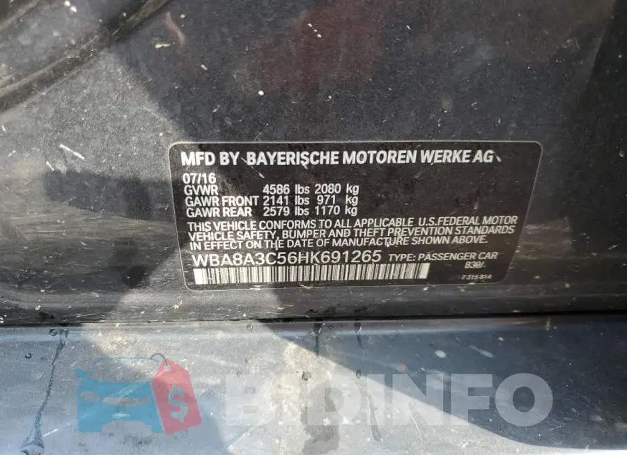 WBA8A3C56HK691265 Photo# 12