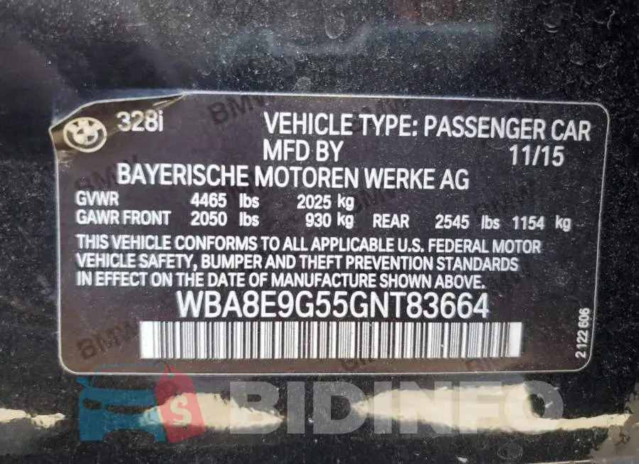 WBA8E9G55GNT83664 Photo# 12