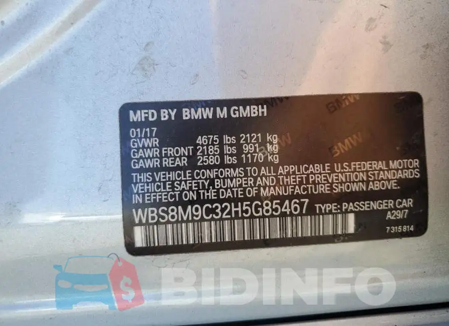 WBS8M9C32H5G85467 Photo# 12