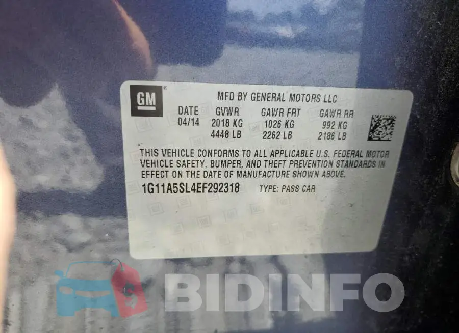 1G11A5SL4EF292318 Photo# 12