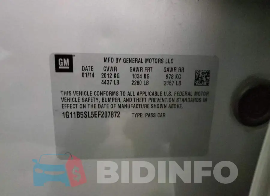 1G11B5SL5EF207872 Photo# 12