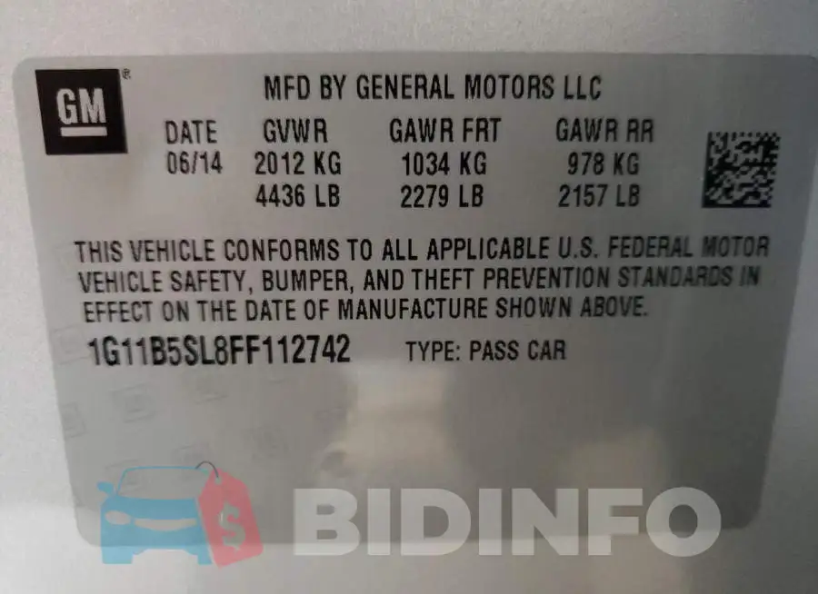 1G11B5SL8FF112742 Photo# 12
