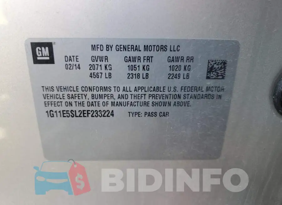 1G11E5SL2EF233224 Photo# 12