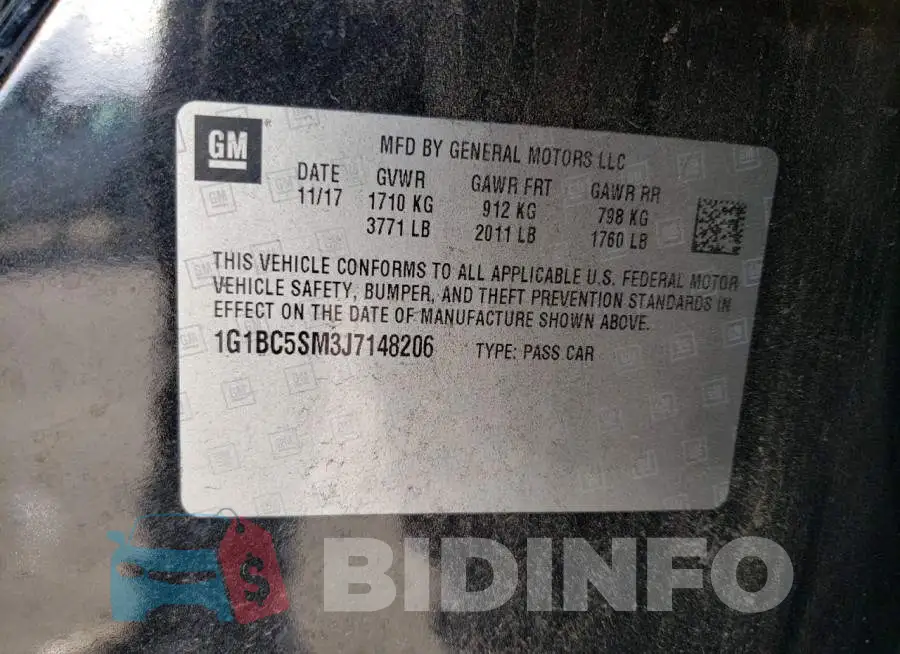 1G1BC5SM3J7148206 Photo# 12