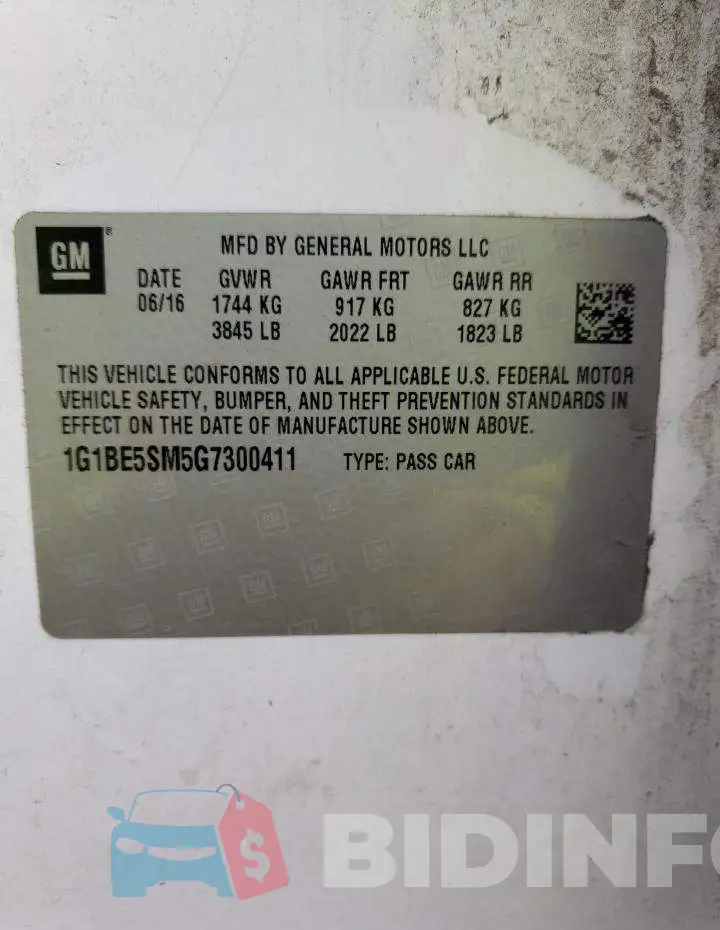 1G1BE5SM5G7300411 Photo# 13