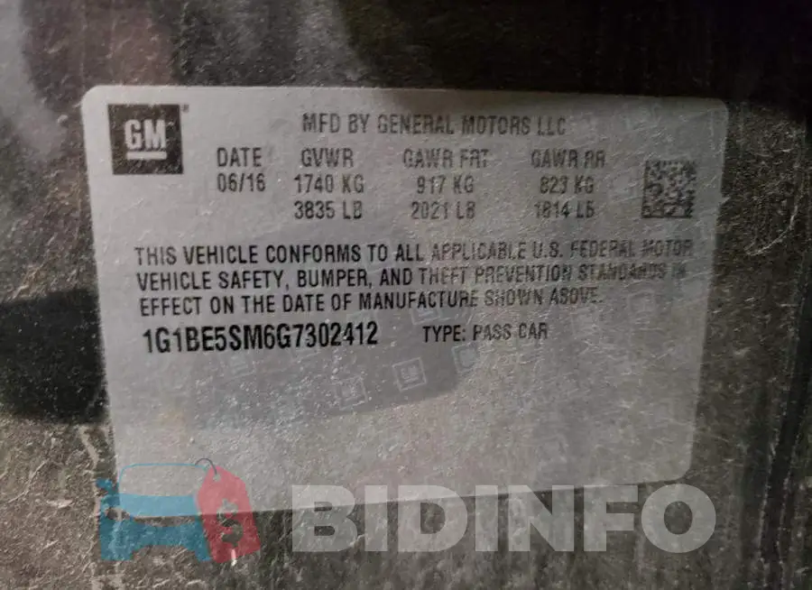 1G1BE5SM6G7302412 Photo# 12