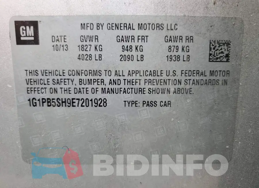 1G1PB5SH9E7201928 Photo# 12