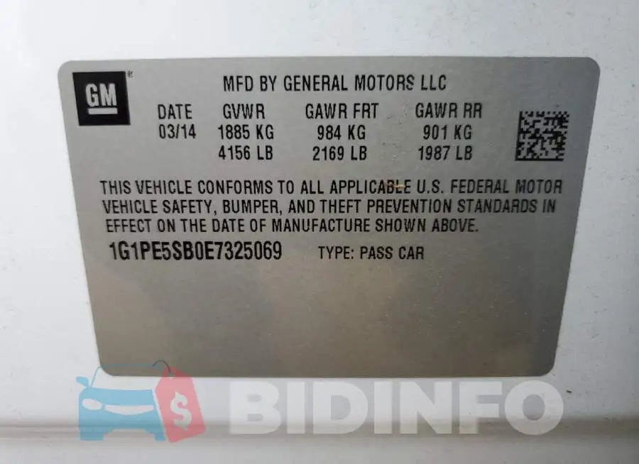 1G1PE5SB0E7325069 Photo# 13