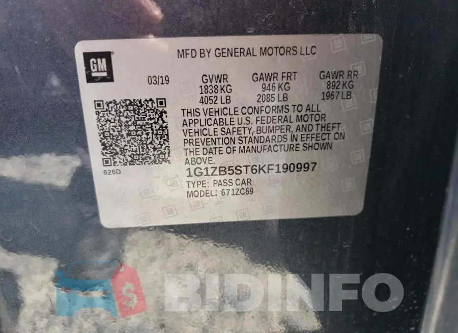 1G1ZB5ST6KF190997 Photo# 12